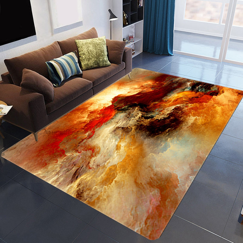 Magnificent 3D Evening Clouds Rug Multi Color Modern Rug Synthetics Washable Stain Resistant Non-Slip Backing Rug for Living Room Red-Yellow Clearhalo 'Area Rug' 'Rug' 2183626