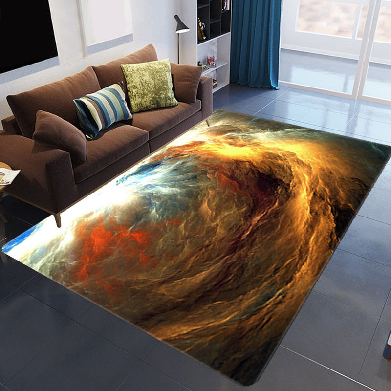 Magnificent 3D Evening Clouds Rug Multi Color Modern Rug Synthetics Washable Stain Resistant Non-Slip Backing Rug for Living Room Yellow-Brown Clearhalo 'Area Rug' 'Rug' 2183630