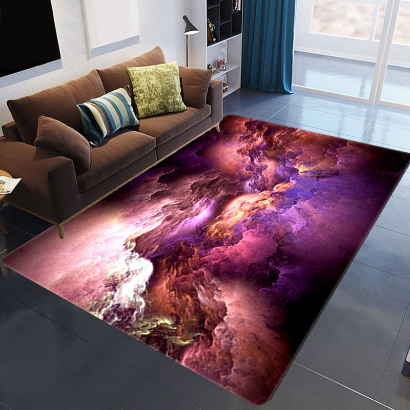 Magnificent 3D Evening Clouds Rug Multi Color Modern Rug Synthetics Washable Stain Resistant Non-Slip Backing Rug for Living Room Purple-Pink Clearhalo 'Area Rug' 'Rug' 2183635