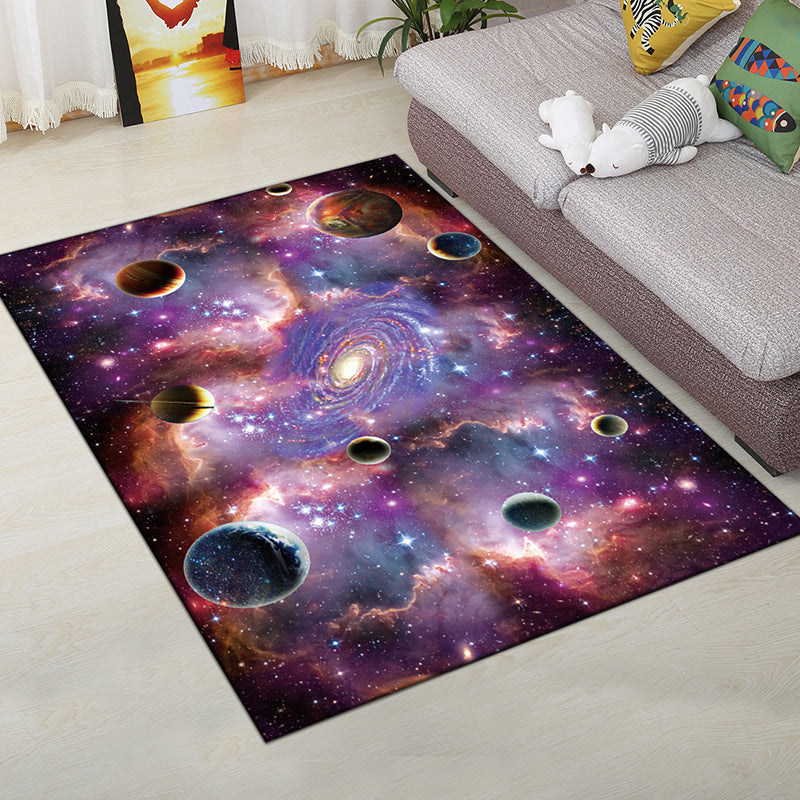 Multi-Color Modern Rug Polyester Digital Graphic Area Carpet Anti-Slip Backing Pet Friendly Washable Rug for Guest Room Purple Clearhalo 'Area Rug' 'Rug' 2183656