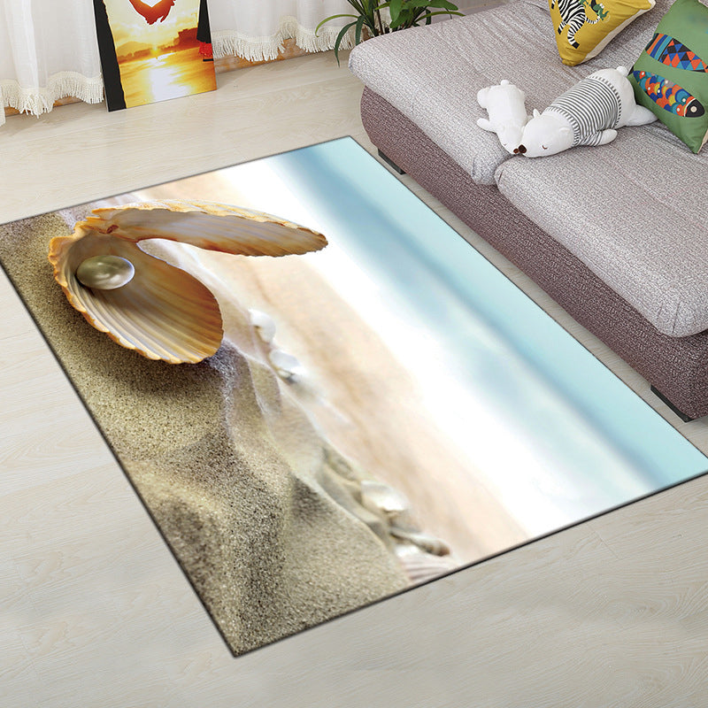 Multi-Color Modern Rug Polyester Digital Graphic Area Carpet Anti-Slip Backing Pet Friendly Washable Rug for Guest Room Light Blue-White Clearhalo 'Area Rug' 'Rug' 2183657