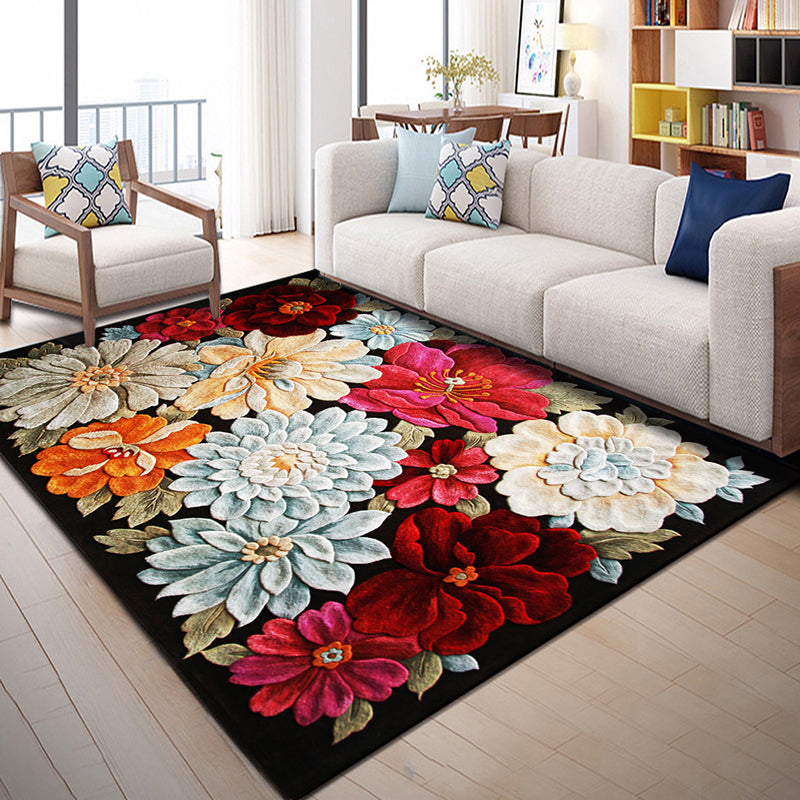 Multi-Color Modern Rug Polyester Digital Graphic Area Carpet Anti-Slip Backing Pet Friendly Washable Rug for Guest Room Red-Blue Clearhalo 'Area Rug' 'Rug' 2183681