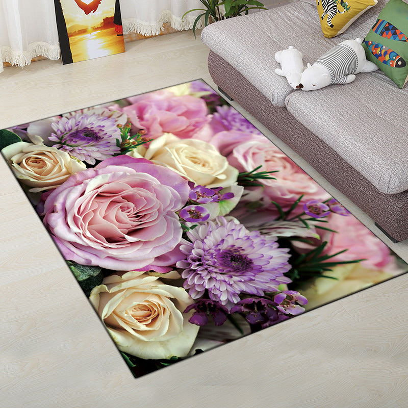 Multi-Color Modern Rug Polyester Digital Graphic Area Carpet Anti-Slip Backing Pet Friendly Washable Rug for Guest Room Purple-Pink Clearhalo 'Area Rug' 'Rug' 2183682