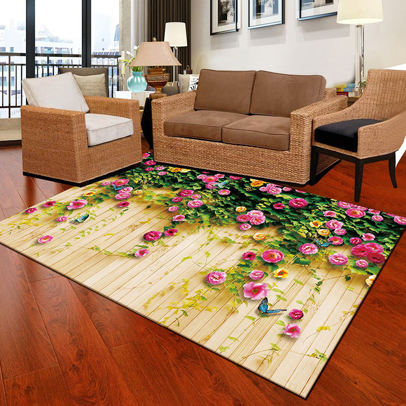 Multi-Color Modern Rug Polyester Digital Graphic Area Carpet Anti-Slip Backing Pet Friendly Washable Rug for Guest Room Khaki Clearhalo 'Area Rug' 'Rug' 2183683