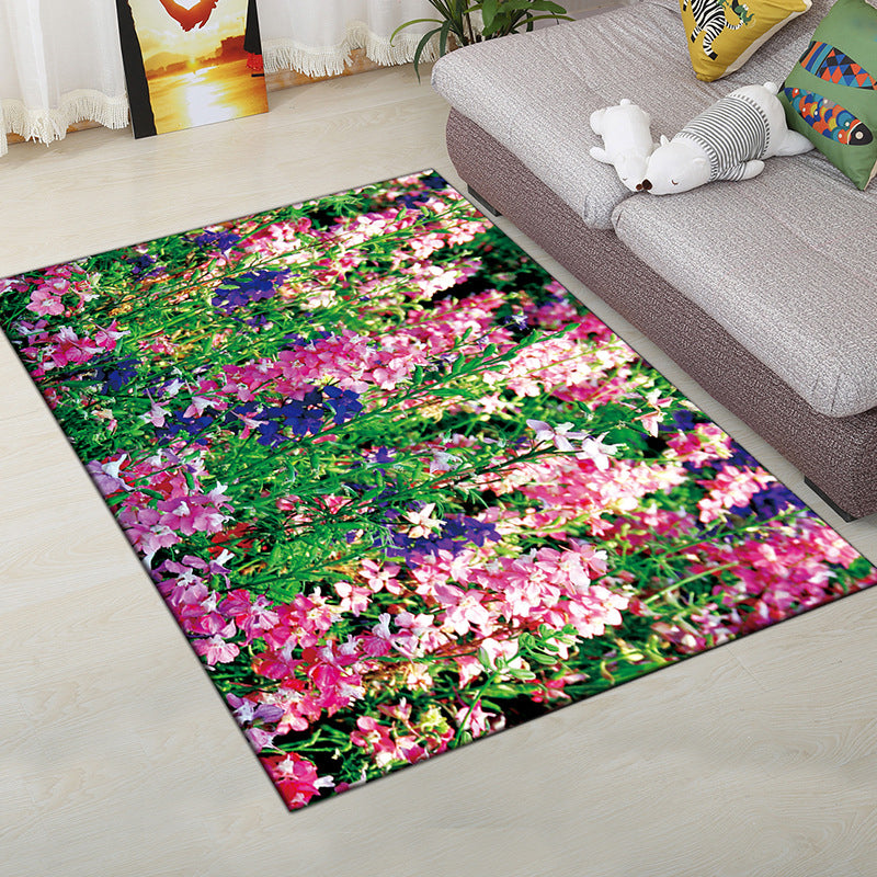 Multi-Color Modern Rug Polyester Digital Graphic Area Carpet Anti-Slip Backing Pet Friendly Washable Rug for Guest Room Pink-Green Clearhalo 'Area Rug' 'Rug' 2183684