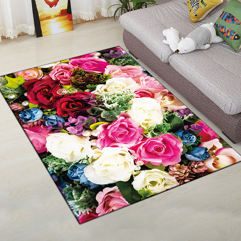 Multi-Color Modern Rug Polyester Digital Graphic Area Carpet Anti-Slip Backing Pet Friendly Washable Rug for Guest Room Pink 5'11" x 9'2" Clearhalo 'Area Rug' 'Rug' 2183685