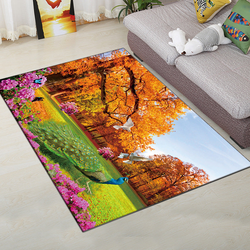 Multi-Color Modern Rug Polyester Digital Graphic Area Carpet Anti-Slip Backing Pet Friendly Washable Rug for Guest Room Yellow-Green Clearhalo 'Area Rug' 'Rug' 2183687