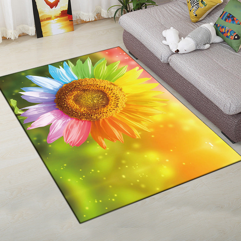 Multi-Color Modern Rug Polyester Digital Graphic Area Carpet Anti-Slip Backing Pet Friendly Washable Rug for Guest Room Yellow-Blue Clearhalo 'Area Rug' 'Rug' 2183695