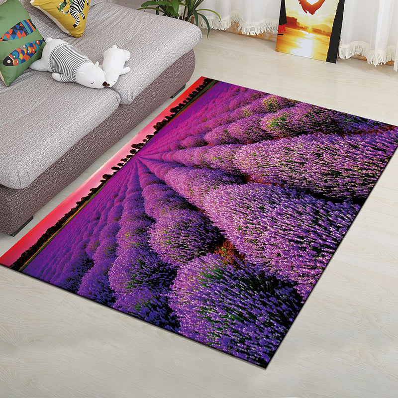Multi-Color Modern Rug Polyester Digital Graphic Area Carpet Anti-Slip Backing Pet Friendly Washable Rug for Guest Room Purple-Red Clearhalo 'Area Rug' 'Rug' 2183697