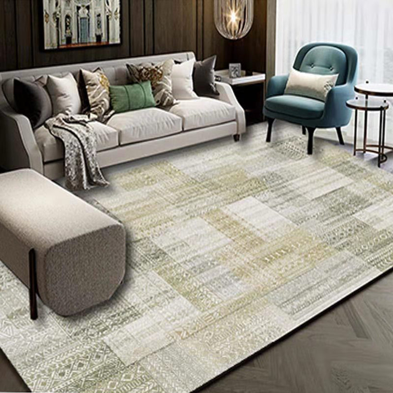 Multicolor 3D Illusion Geometry Rug Polyester Modernist Rug Anti-Slip Pet Friendly Machine Washable Rug for Great Room Khaki Clearhalo 'Area Rug' 'Rug' 2183790