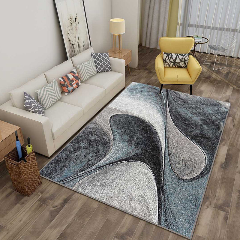 Multicolor 3D Illusion Geometry Rug Polyester Modernist Rug Anti-Slip Pet Friendly Machine Washable Rug for Great Room Blue-Gray Clearhalo 'Area Rug' 'Rug' 2183801