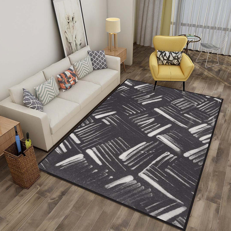 Multicolor 3D Illusion Geometry Rug Polyester Modernist Rug Anti-Slip Pet Friendly Machine Washable Rug for Great Room Black Clearhalo 'Area Rug' 'Rug' 2183803