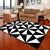 Black and White Novelty Rug Polypropylene Optical Illusions Geometrical Carpet Stain Resistant Pet Friendly Anti-Slip Rug for Home Black-White Design 6 Clearhalo 'Area Rug' 'Rug' 2183807