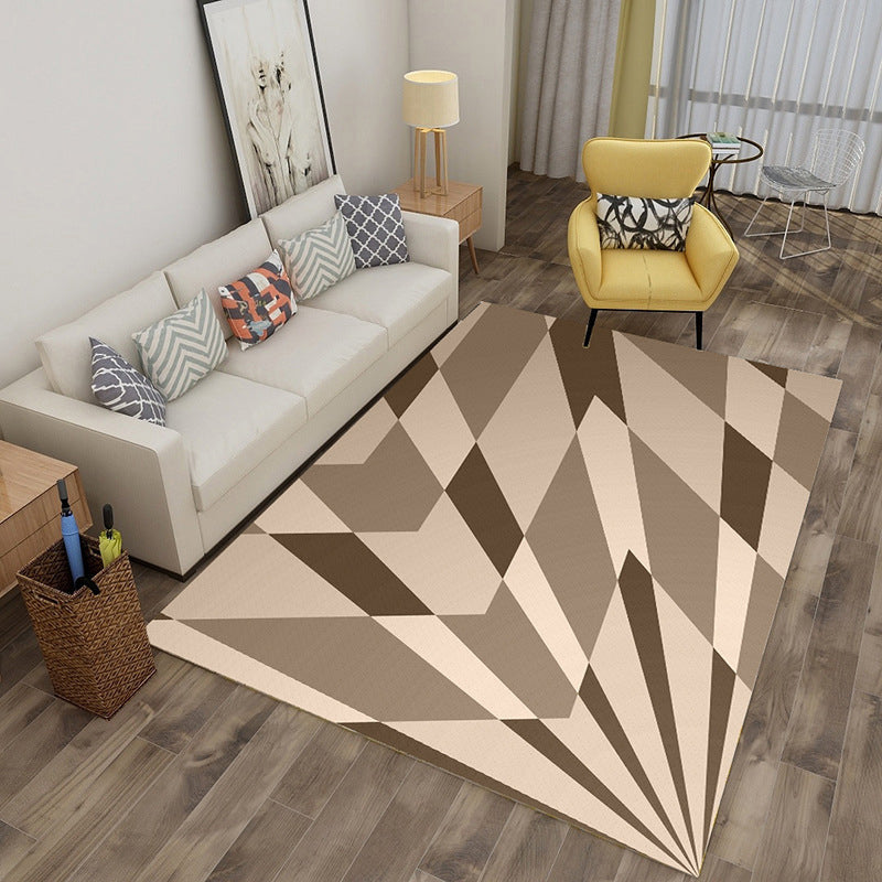 Mesmerizing Multicolor Novelty Rug Synthetics Twisting Checker 3D Illusion Rug Machine Washable Pet Friendly Anti-Slip Rug for Room Brown Clearhalo 'Area Rug' 'Rug' 2183828