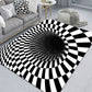 Modern Brain Deception 3D Rug Black Synthetics Area Carpet Machine Washable Stain Resistant Non-Slip Rug for Living Room Black Design 1 Clearhalo 'Area Rug' 'Rug' 2183847