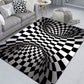Modern Brain Deception 3D Rug Black Synthetics Area Carpet Machine Washable Stain Resistant Non-Slip Rug for Living Room Black Design 2 Clearhalo 'Area Rug' 'Rug' 2183848