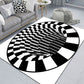 Modern Brain Deception 3D Rug Black Synthetics Area Carpet Machine Washable Stain Resistant Non-Slip Rug for Living Room Black Design 3 Clearhalo 'Area Rug' 'Rug' 2183849