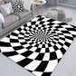 Modern Brain Deception 3D Rug Black Synthetics Area Carpet Machine Washable Stain Resistant Non-Slip Rug for Living Room Black Design 10 Clearhalo 'Area Rug' 'Rug' 2183856