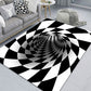 Modern Brain Deception 3D Rug Black Synthetics Area Carpet Machine Washable Stain Resistant Non-Slip Rug for Living Room Black Design 8 Clearhalo 'Area Rug' 'Rug' 2183860