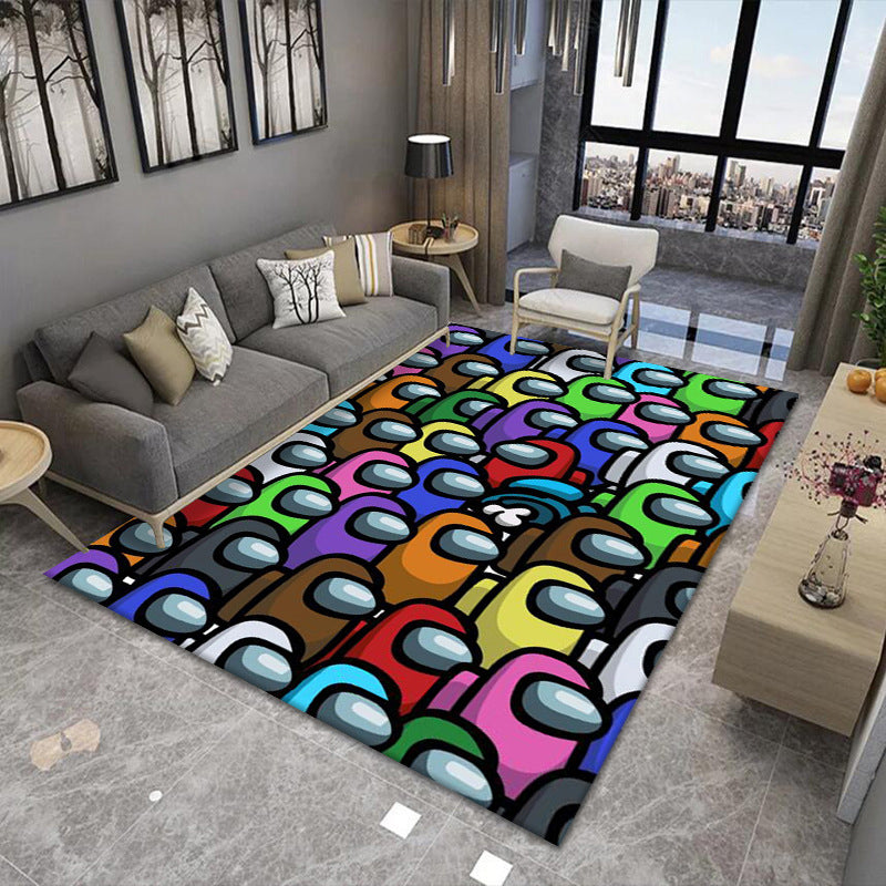 Modern Brain Deception 3D Rug Black Synthetics Area Carpet Machine Washable Stain Resistant Non-Slip Rug for Living Room Black Design 13 Clearhalo 'Area Rug' 'Rug' 2183868