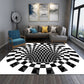Interesting Novelty Rug Black-White 3D Illusion Checkered Trap Rug Stain Resistant Pet Friendly Non-Slip Backing Rug for Bedroom Black-White Design 3 Clearhalo 'Area Rug' 'Rug' 2183875