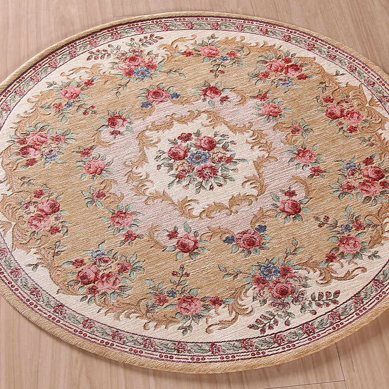 Classic Traditional Rug Multi Color Floral Carpet Washable Pet Friendly Non-Slip Rug for Bedroom Beige Clearhalo 'Area Rug' 'Rugs' 'Shabby Chic' Rug' 2183933