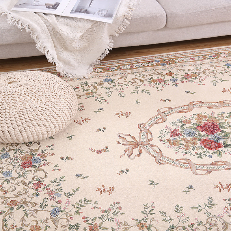 Shabby Chic Rustic Area Rug Multi-Colored Floral Print Carpet Machine Washable Pet Friendly Anti-Slip Rug for Home Clearhalo 'Area Rug' 'Rugs' 'Shabby Chic' Rug' 2183959