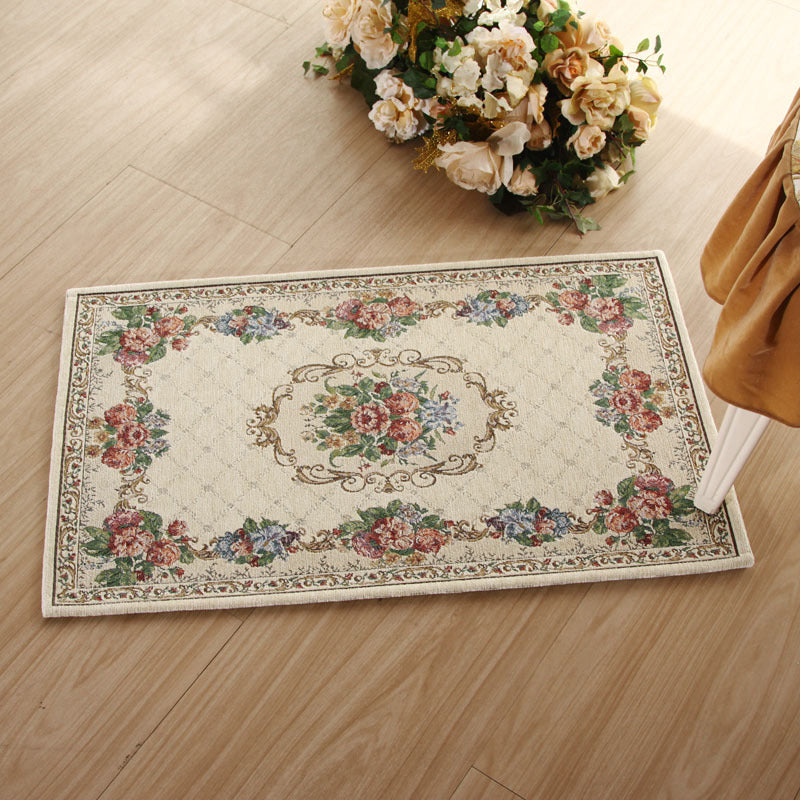 Victorian Flower Framework Rug Multi Color Synthetics Rug Washable Non-Slip Stain Resistant Rug for Bedroom Clearhalo 'Area Rug' 'Rugs' 'Shabby Chic' Rug' 2183979