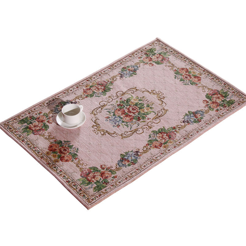 Victorian Flower Framework Rug Multi Color Synthetics Rug Washable Non-Slip Stain Resistant Rug for Bedroom Clearhalo 'Area Rug' 'Rugs' 'Shabby Chic' Rug' 2183981