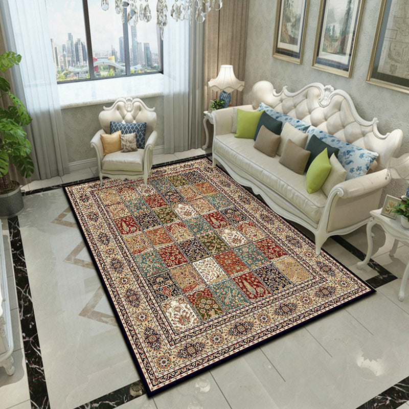 Splendor Traditional Rug Multi-Color Floral Carpet Non-Slip Washable Stain Resistant Rug for Living Room White-Red Clearhalo 'Area Rug' 'Rugs' 'Shabby Chic' Rug' 2183991