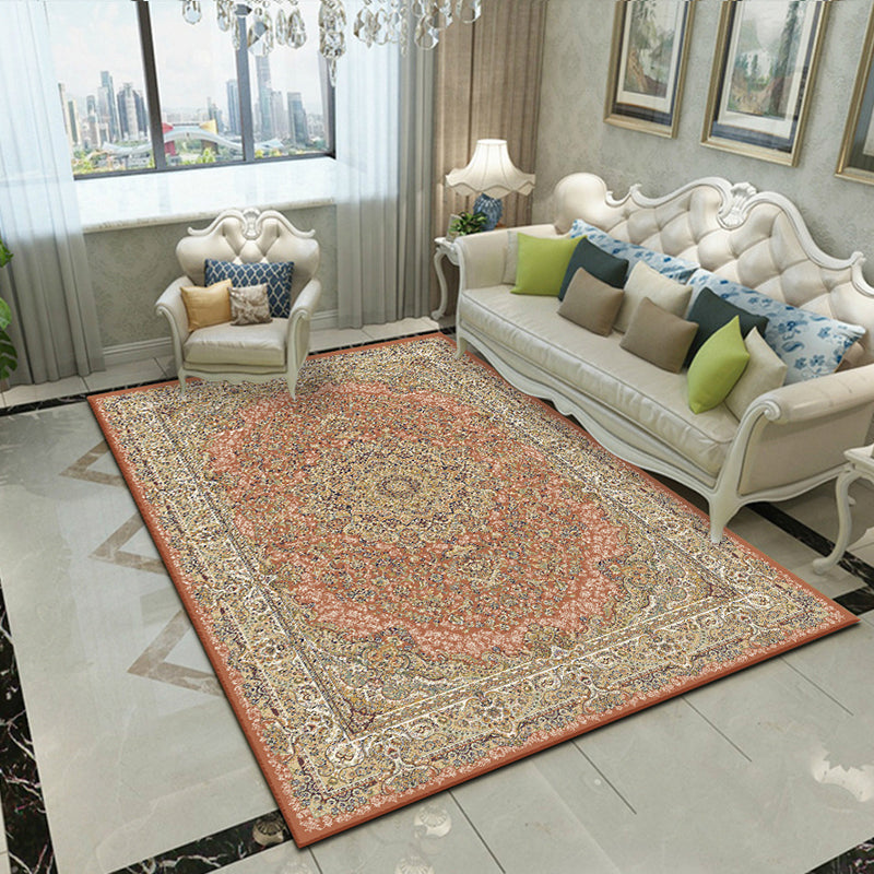Splendor Traditional Rug Multi-Color Floral Carpet Non-Slip Washable Stain Resistant Rug for Living Room Pink Clearhalo 'Area Rug' 'Rugs' 'Shabby Chic' Rug' 2183999