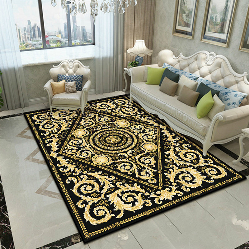 Splendor Traditional Rug Multi-Color Floral Carpet Non-Slip Washable Stain Resistant Rug for Living Room Yellow Clearhalo 'Area Rug' 'Rugs' 'Shabby Chic' Rug' 2184007