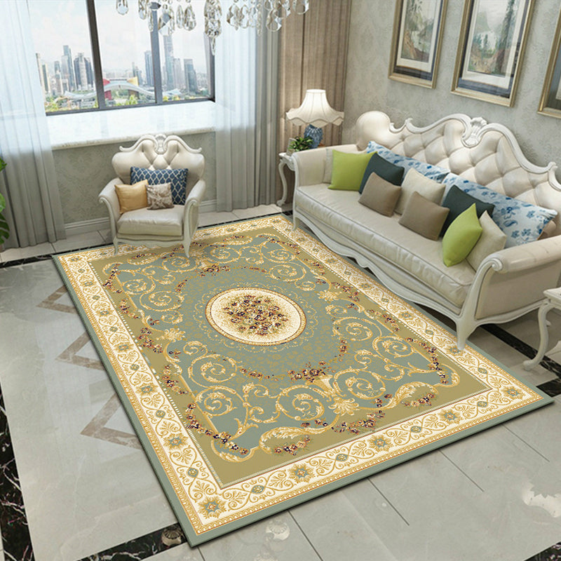 Splendor Traditional Rug Multi-Color Floral Carpet Non-Slip Washable Stain Resistant Rug for Living Room Light Green Clearhalo 'Area Rug' 'Rugs' 'Shabby Chic' Rug' 2184012
