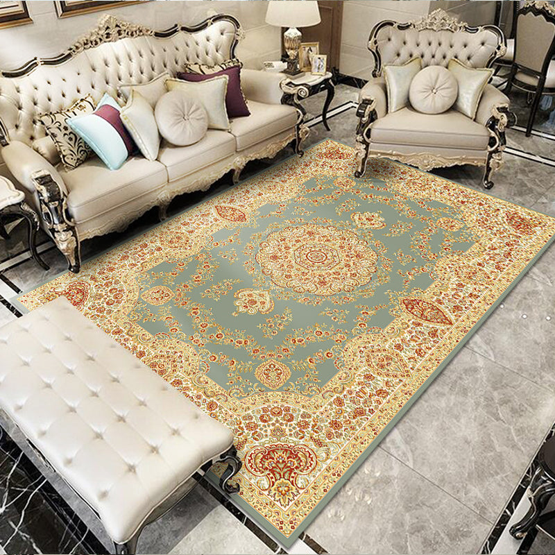 Glam Floral Swirls Rug Multicolor Victorian Rug Synthetics Pet Friendly Non-Slip Stain Resistant Rug for Home Gray-Blue Clearhalo 'Area Rug' 'Rugs' 'Shabby Chic' Rug' 2184048