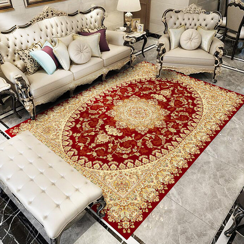Glam Floral Swirls Rug Multicolor Victorian Rug Synthetics Pet Friendly Non-Slip Stain Resistant Rug for Home Red Clearhalo 'Area Rug' 'Rugs' 'Shabby Chic' Rug' 2184050
