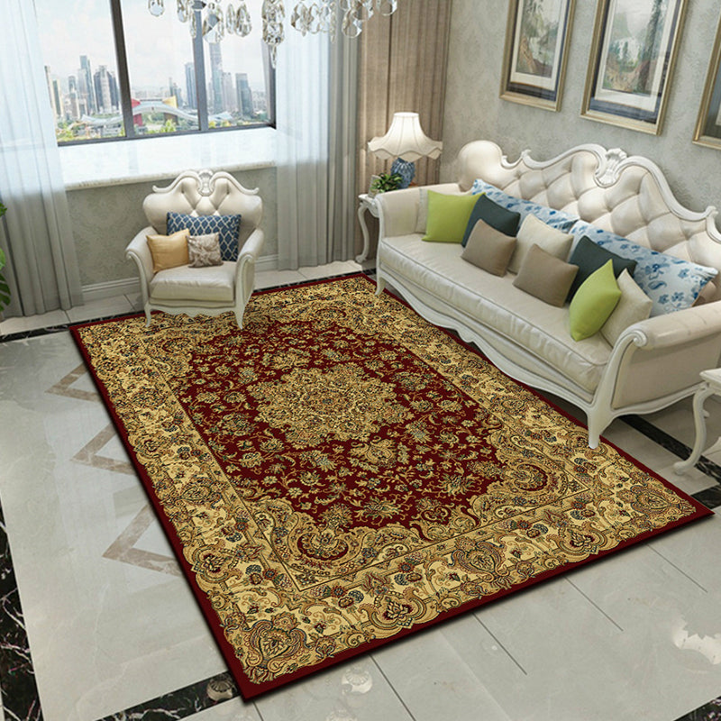 Glam Floral Swirls Rug Multicolor Victorian Rug Synthetics Pet Friendly Non-Slip Stain Resistant Rug for Home Dark Red Clearhalo 'Area Rug' 'Rugs' 'Shabby Chic' Rug' 2184053