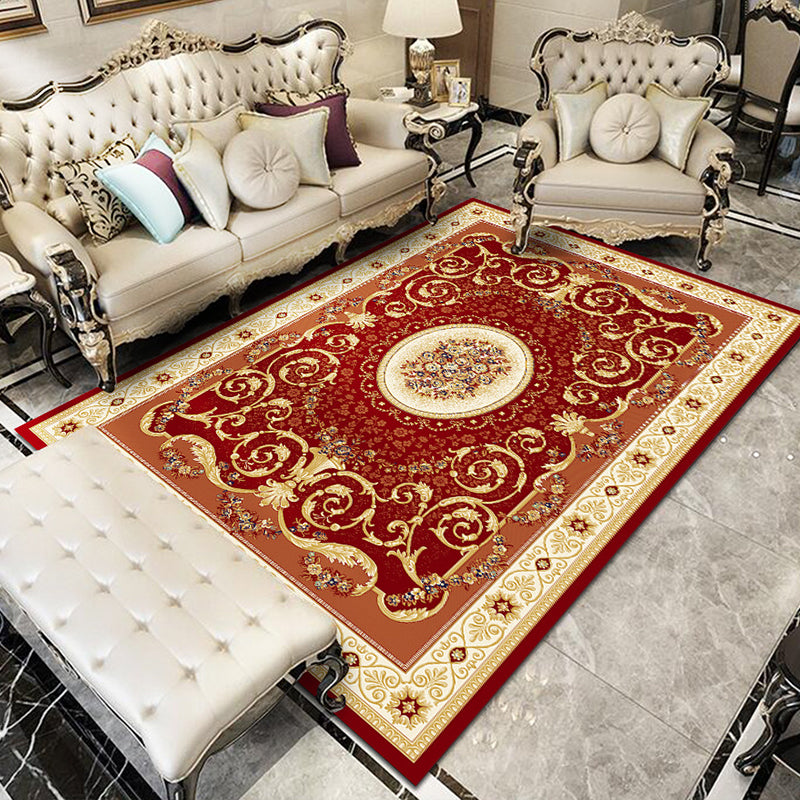 Glam Floral Swirls Rug Multicolor Victorian Rug Synthetics Pet Friendly Non-Slip Stain Resistant Rug for Home Light Burgundy Clearhalo 'Area Rug' 'Rugs' 'Shabby Chic' Rug' 2184054