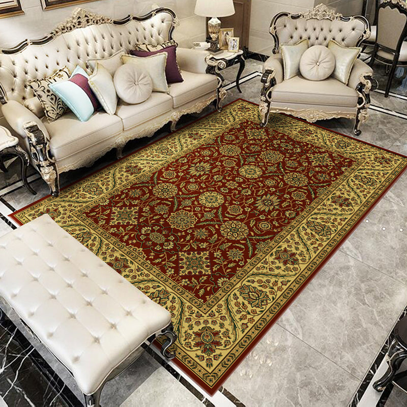 Glam Floral Swirls Rug Multicolor Victorian Rug Synthetics Pet Friendly Non-Slip Stain Resistant Rug for Home Rust Red Clearhalo 'Area Rug' 'Rugs' 'Shabby Chic' Rug' 2184059