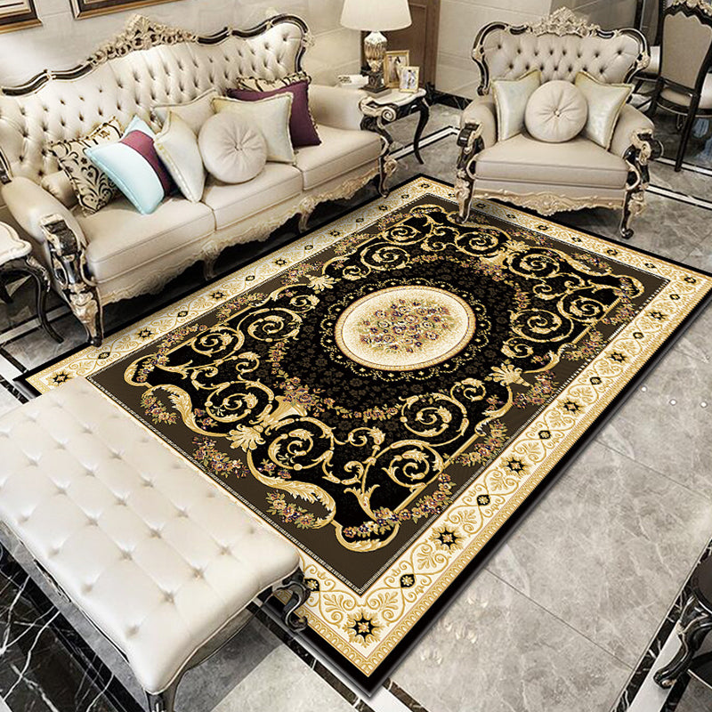 Glam Floral Swirls Rug Multicolor Victorian Rug Synthetics Pet Friendly Non-Slip Stain Resistant Rug for Home Clearhalo 'Area Rug' 'Rugs' 'Shabby Chic' Rug' 2184060