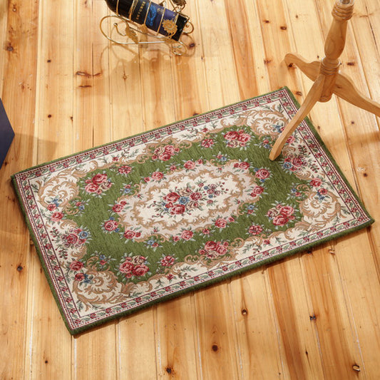 Classy Victoria Area Rug Multi-Color Flower Rug Pet Friendly Washable Anti-Slip Backing Carpet for Door Green Clearhalo 'Area Rug' 'Rugs' 'Shabby Chic' Rug' 2184065
