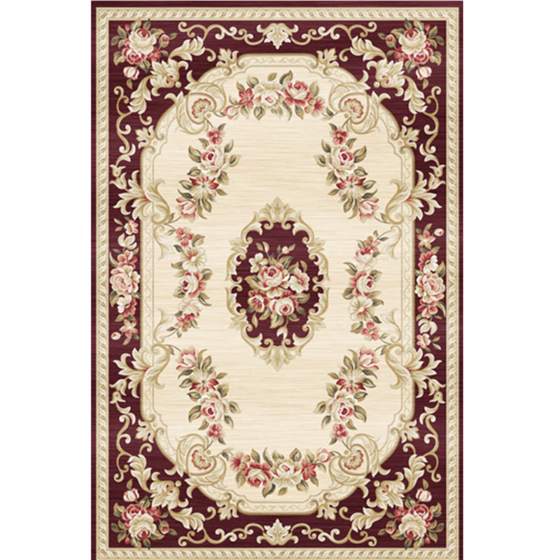 Peony Patterned Rug Multi-Colored Rug Stain Resistant Non-Slip Backing Machine Washable Rug for Sitting Room Clearhalo 'Area Rug' 'Rugs' 'Shabby Chic' Rug' 2184083