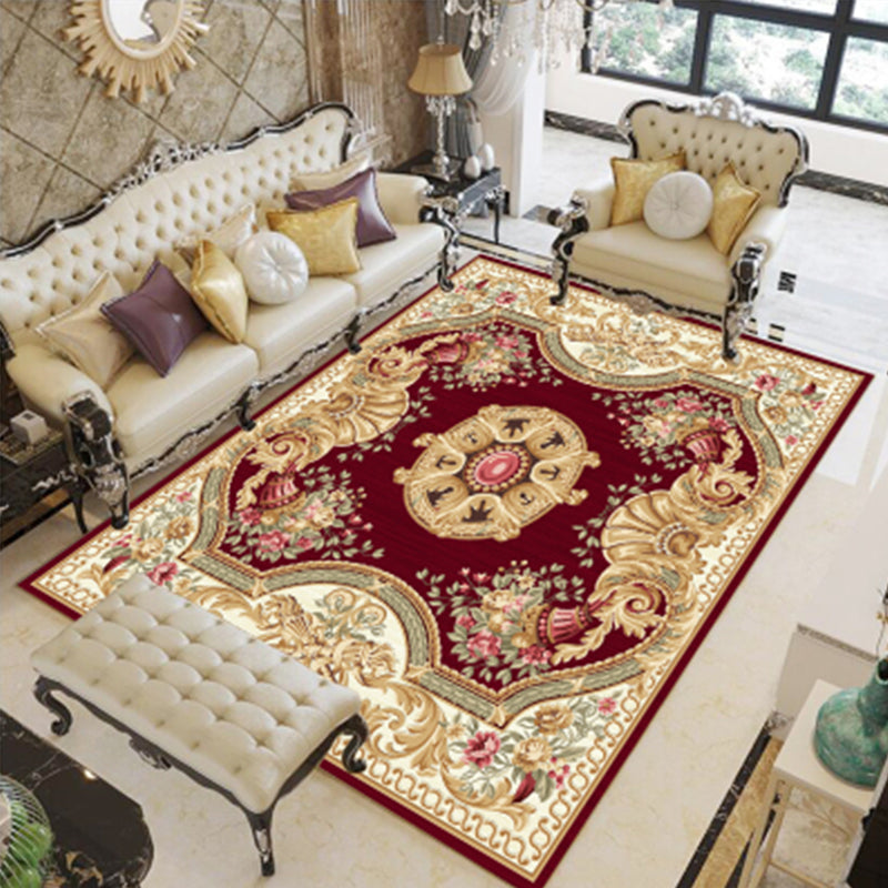 Aesthetics Vintage Indoor Rug Multi Colored Flower Carpet Stain Resistant Pet Friendly Non-Slip Rug for Family Room Copper Clearhalo 'Area Rug' 'Rugs' 'Shabby Chic' Rug' 2184115