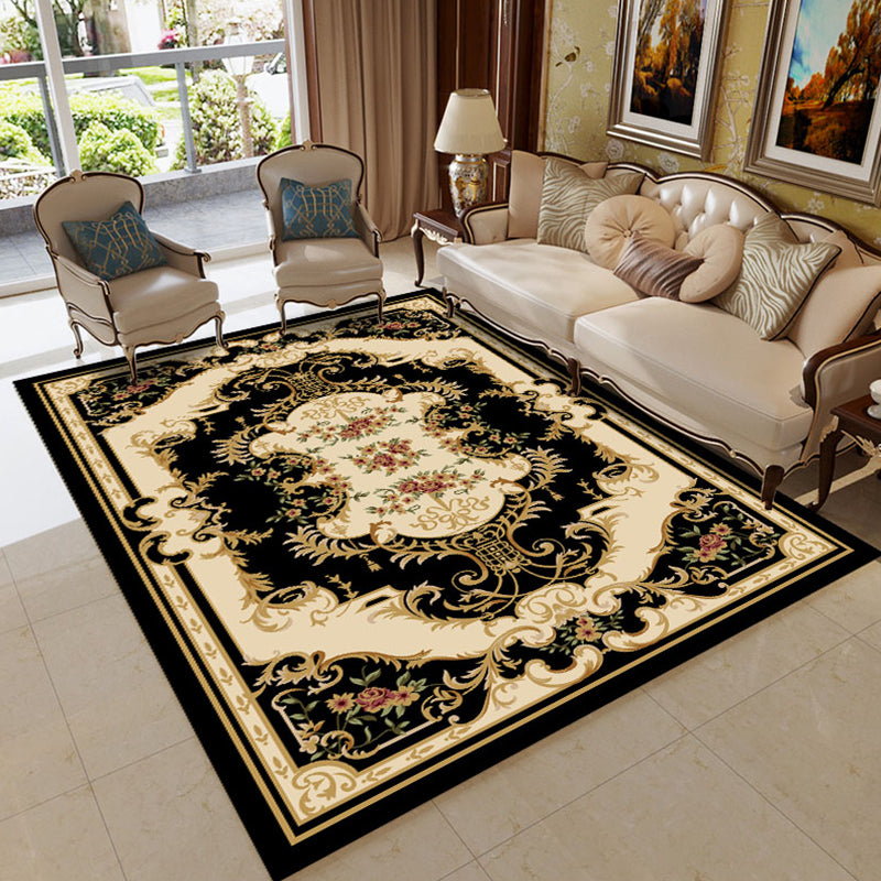 Aesthetics Vintage Indoor Rug Multi Colored Flower Carpet Stain Resistant Pet Friendly Non-Slip Rug for Family Room Apricot Clearhalo 'Area Rug' 'Rugs' 'Shabby Chic' Rug' 2184125