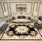Elegant Multi-Color Floral Rug Polyester Traditional Rug Non-Slip Backing Pet Friendly Washable Rug for Home Decoration Black-Blue Clearhalo 'Area Rug' 'Rugs' 'Shabby Chic' Rug' 2184147