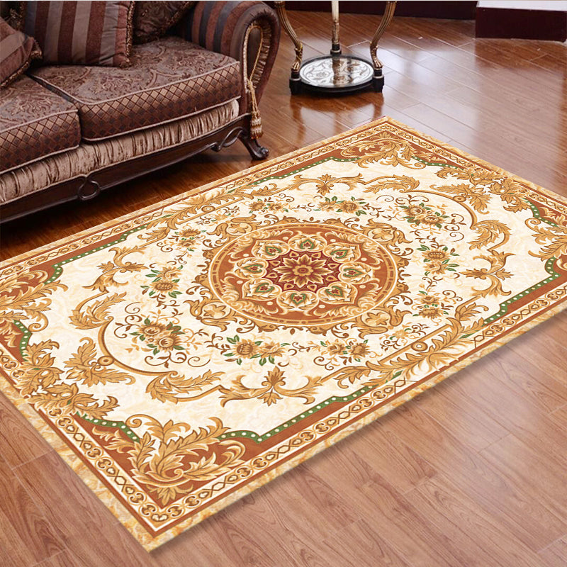 Empire Floral Area Rug Multicolor Victorian Carpet Synthetics Stain Resistant Anti-Slip Backing Pet Friendly Rug for Lounge Camel Clearhalo 'Area Rug' 'Rugs' 'Shabby Chic' Rug' 2184158