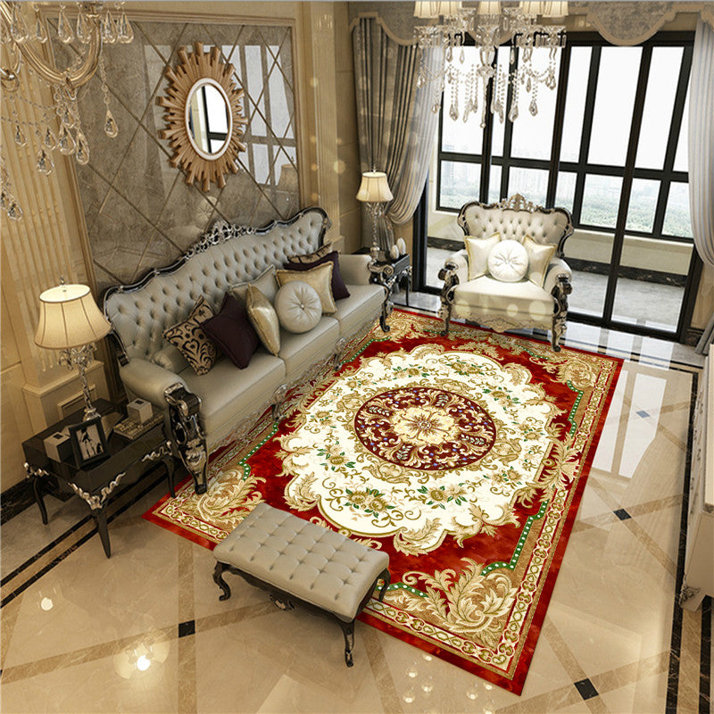 Beautiful Peony Print Rug Multi Color Classical Rug Polypropylene Non-Slip Machine Washable Stain Resistant Rug for Room Red-White Clearhalo 'Area Rug' 'Rugs' 'Shabby Chic' Rug' 2184194