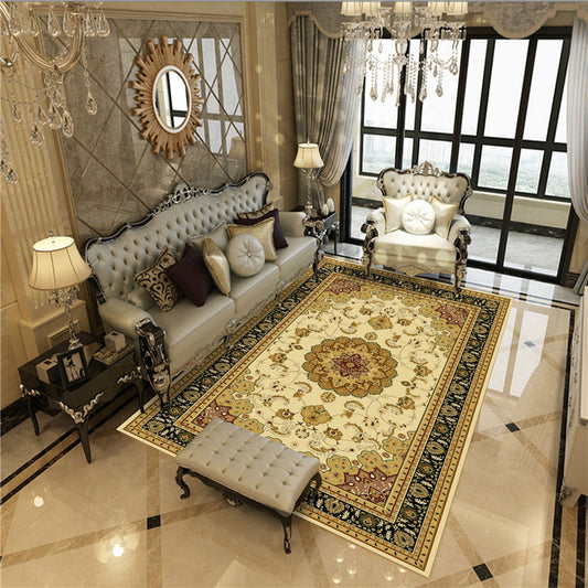 Antique Multicolor Glam Rug Polyester Floral Printed Carpet Pet Friendly Stain Resistant Anti-Slip Rug for Home Dark Beige Clearhalo 'Area Rug' 'Rugs' 'Shabby Chic' Rug' 2184202