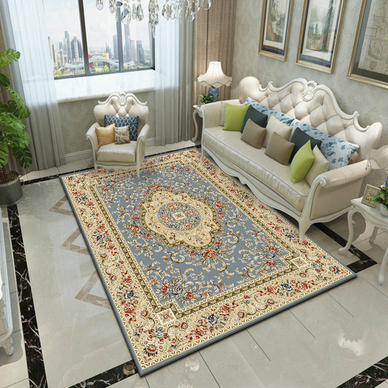 Fancy Victoria Rug Multi Colored Floral Rug Anti-Slip Washable Pet Friendly Rug for Living Room Light Purple Clearhalo 'Area Rug' 'Rugs' 'Shabby Chic' Rug' 2184226