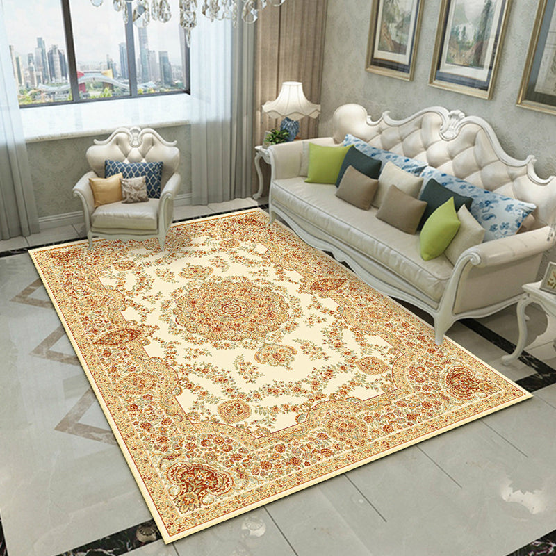 Fancy Victoria Rug Multi Colored Floral Rug Anti-Slip Washable Pet Friendly Rug for Living Room Beige Clearhalo 'Area Rug' 'Rugs' 'Shabby Chic' Rug' 2184239