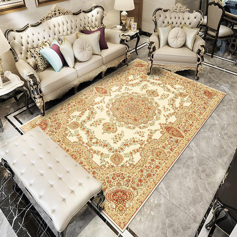 Fancy Victoria Rug Multi Colored Floral Rug Anti-Slip Washable Pet Friendly Rug for Living Room Gold Clearhalo 'Area Rug' 'Rugs' 'Shabby Chic' Rug' 2184242